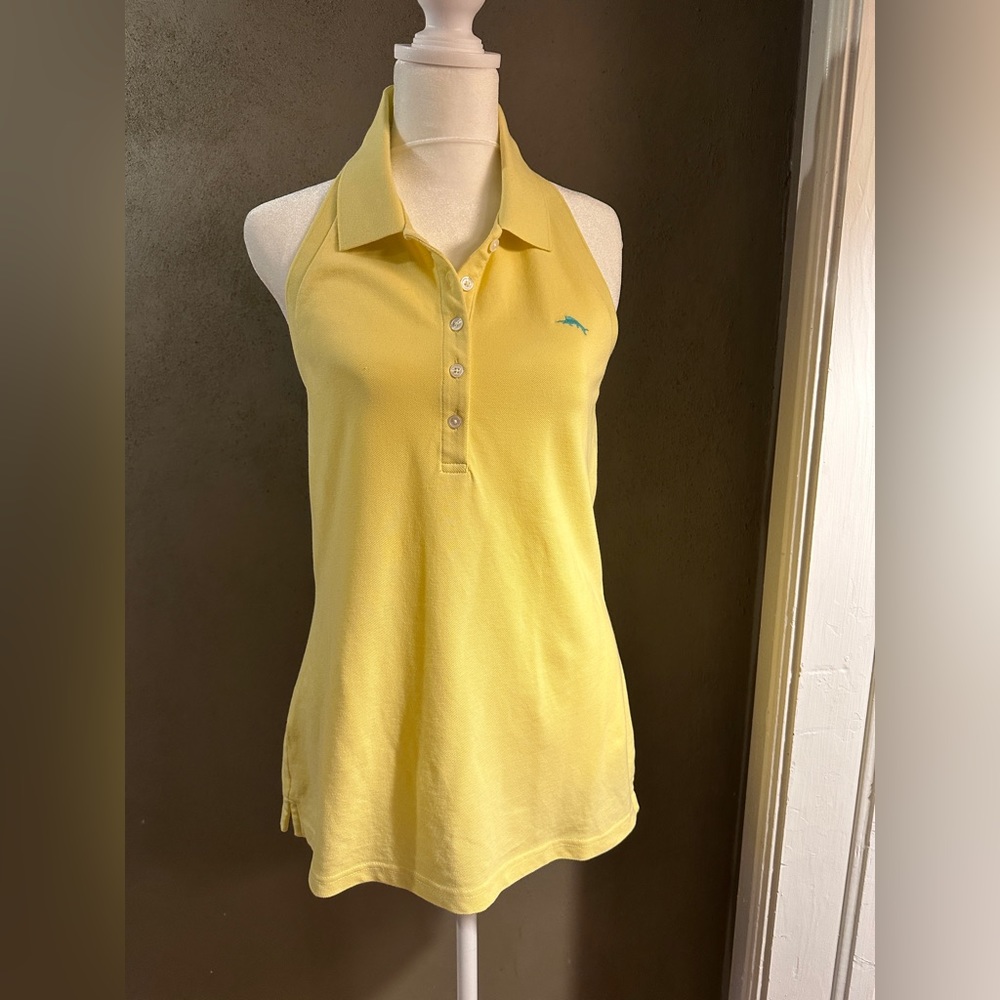 Women’s polo halter top , size M, Tommy Bahama, pale straw color